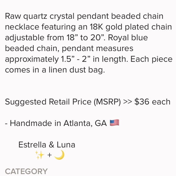 Raw quartz & beaded, gold plated necklace - Picture 10 of 11